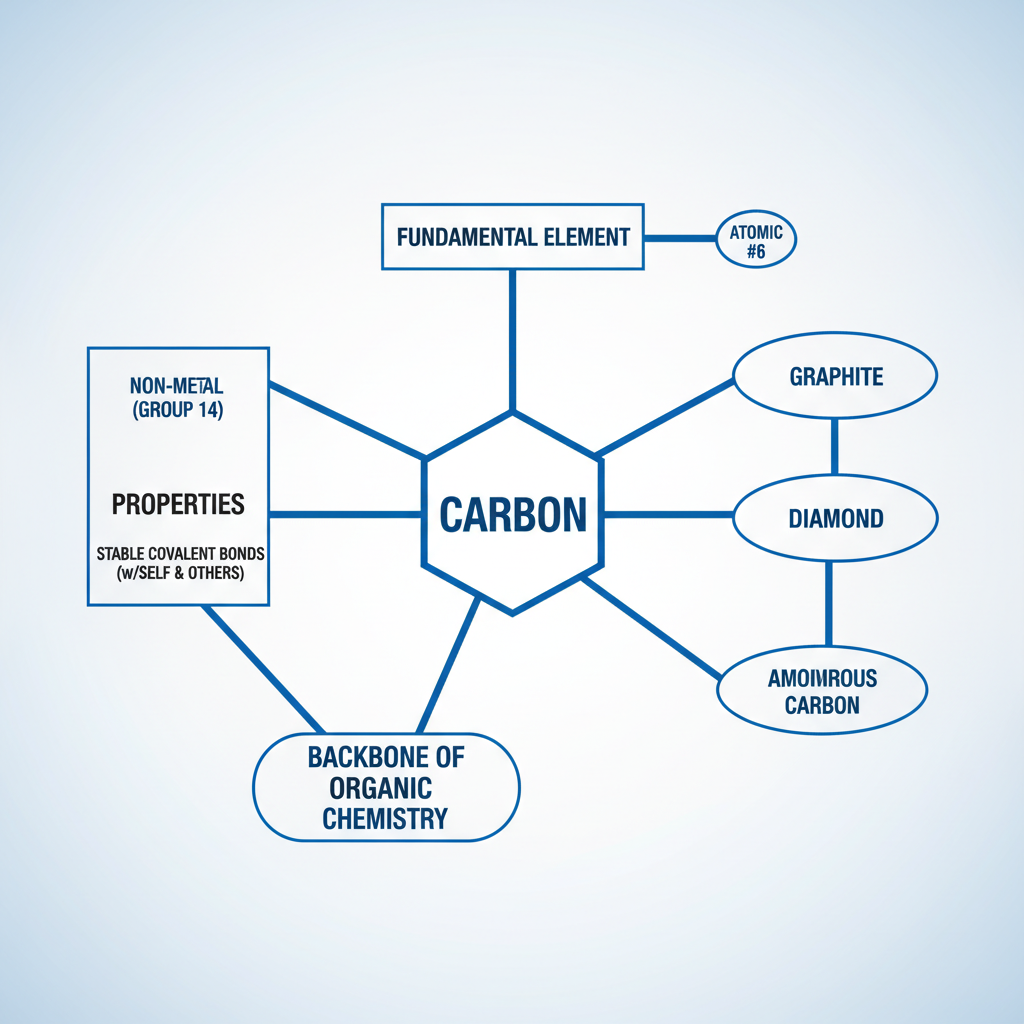 Mind map illustrating concepts related to Carbon