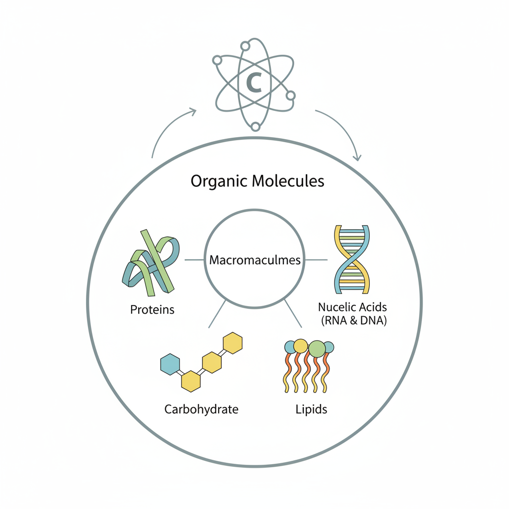 Macromolecules and organic chemistry concept image